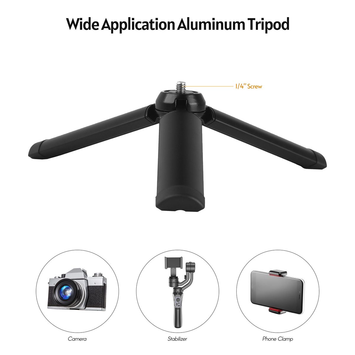 Aluminum Video Table Tripod 5cm With Universal 1/4-inch