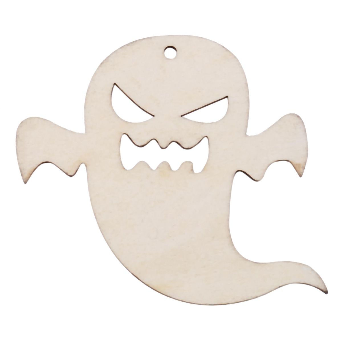 10pcs Wooden Embellishments Halloween Snicker Ghost Pattern