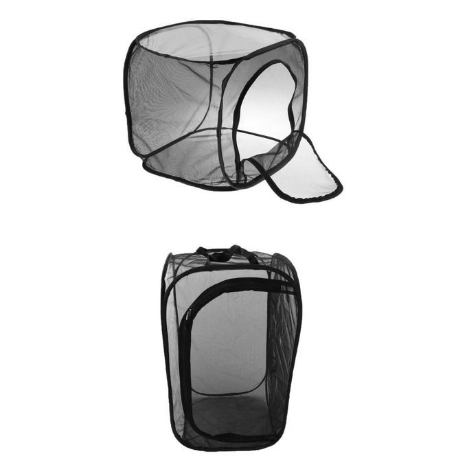 2 Pieces Collapsible Insect And Butterfly Habitat Net Up Black Child