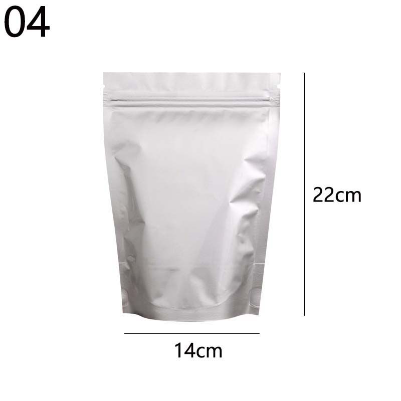 Silver Color Aluminum Foil Zip Lock Self Sealing Pouches Stand Up Food Storage Bag Candy-Type 4
