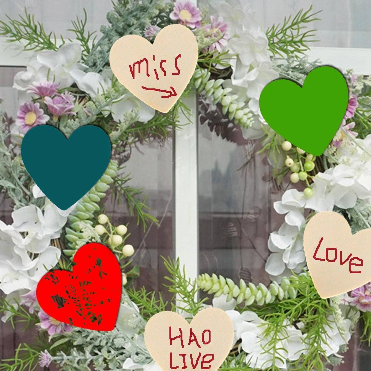 40Pcs Blank Heart Wood Slices Discs Wood Heart Love Blank Unfinished Natural Crafts Supplies Wedding Ornaments
