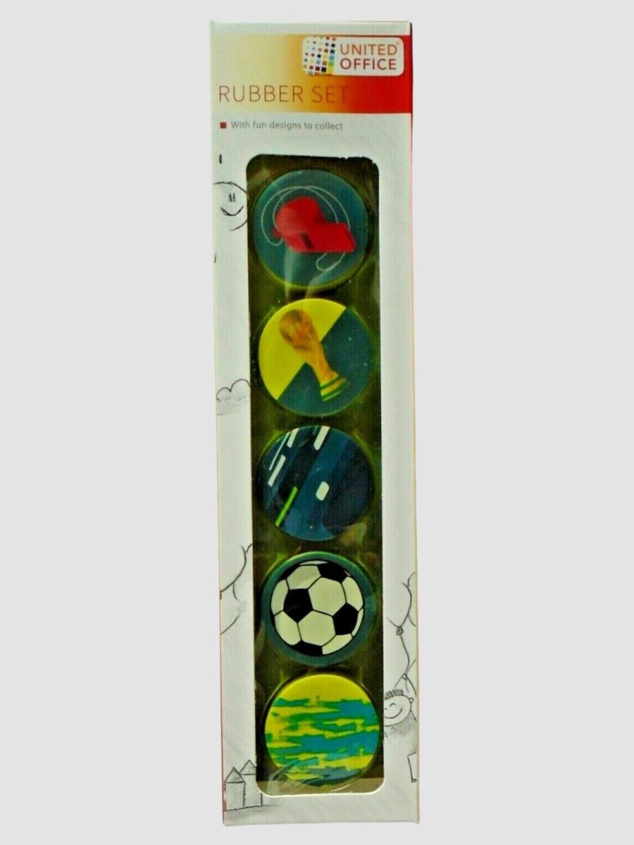 5 Pk Eraser Set Football