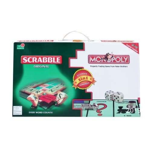 Scrabble + Monopoly 2 In 1 Family Party Board