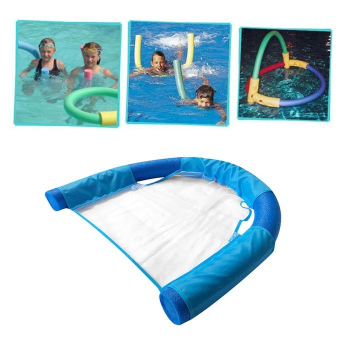 Summer Foam Floating Noodle Chair Sling Mesh Seat Blue 7.5x150CM