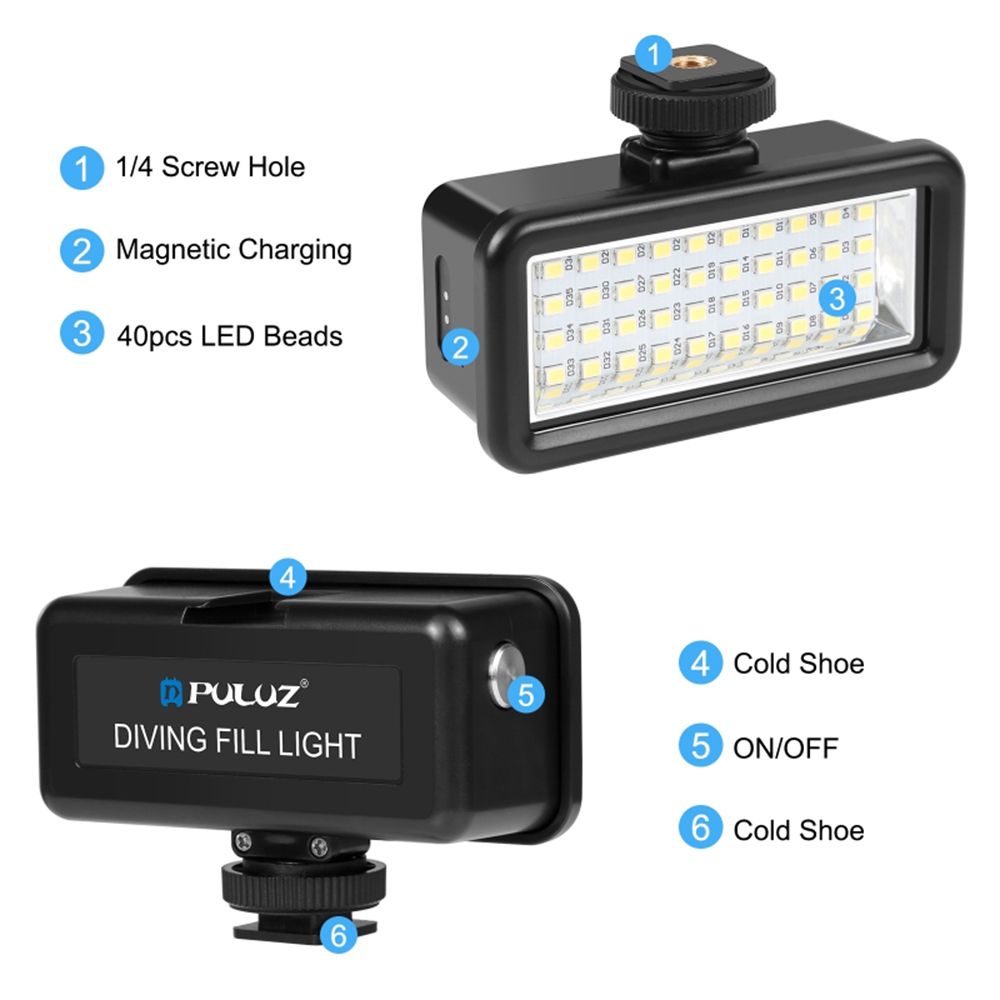 PU631B Waterproof Fill Light LED Diving Light