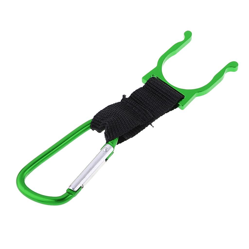 500ml Drink Bottle Carabiner Flask Holder Hook Carrier With Green