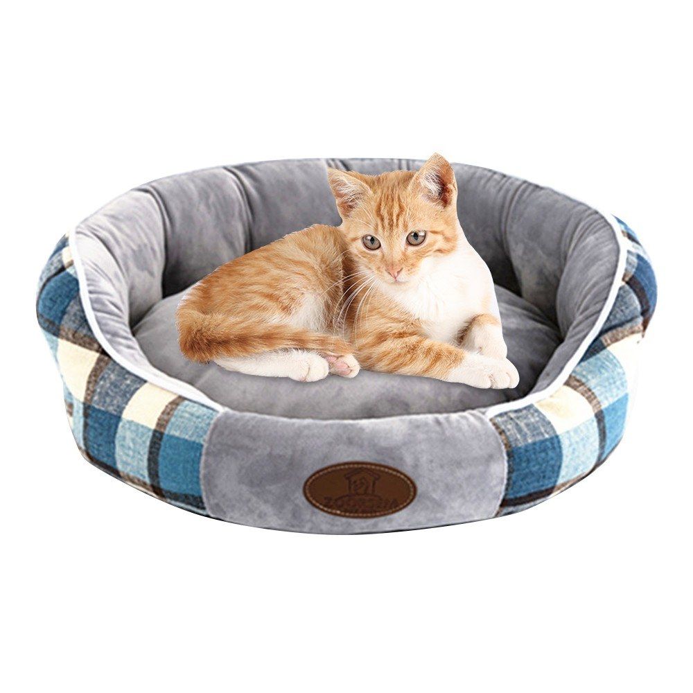 Plush Round Pet Bed Dog Cat Cushion Pad Soft Comfortable