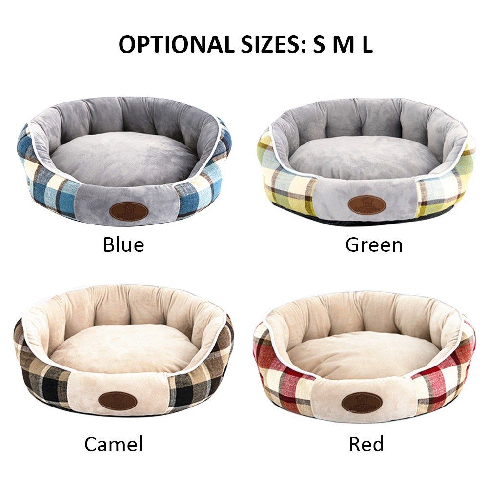 Plush Round Pet Bed Dog Cat Cushion Pad Soft Comfortable