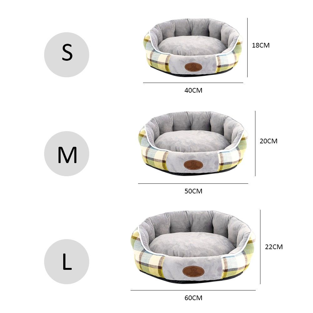 Plush Round Pet Bed Dog Cat Cushion Pad Soft Comfortable