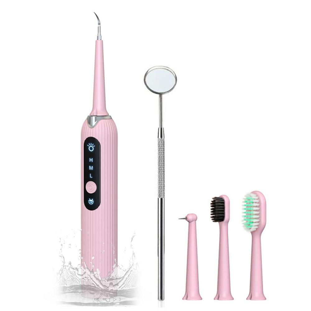 Electric Dental Calculus Remover Tooth Cleaner Tartar Remover USB Charging Teeth Cleaning Kit with Oral Endoscope White