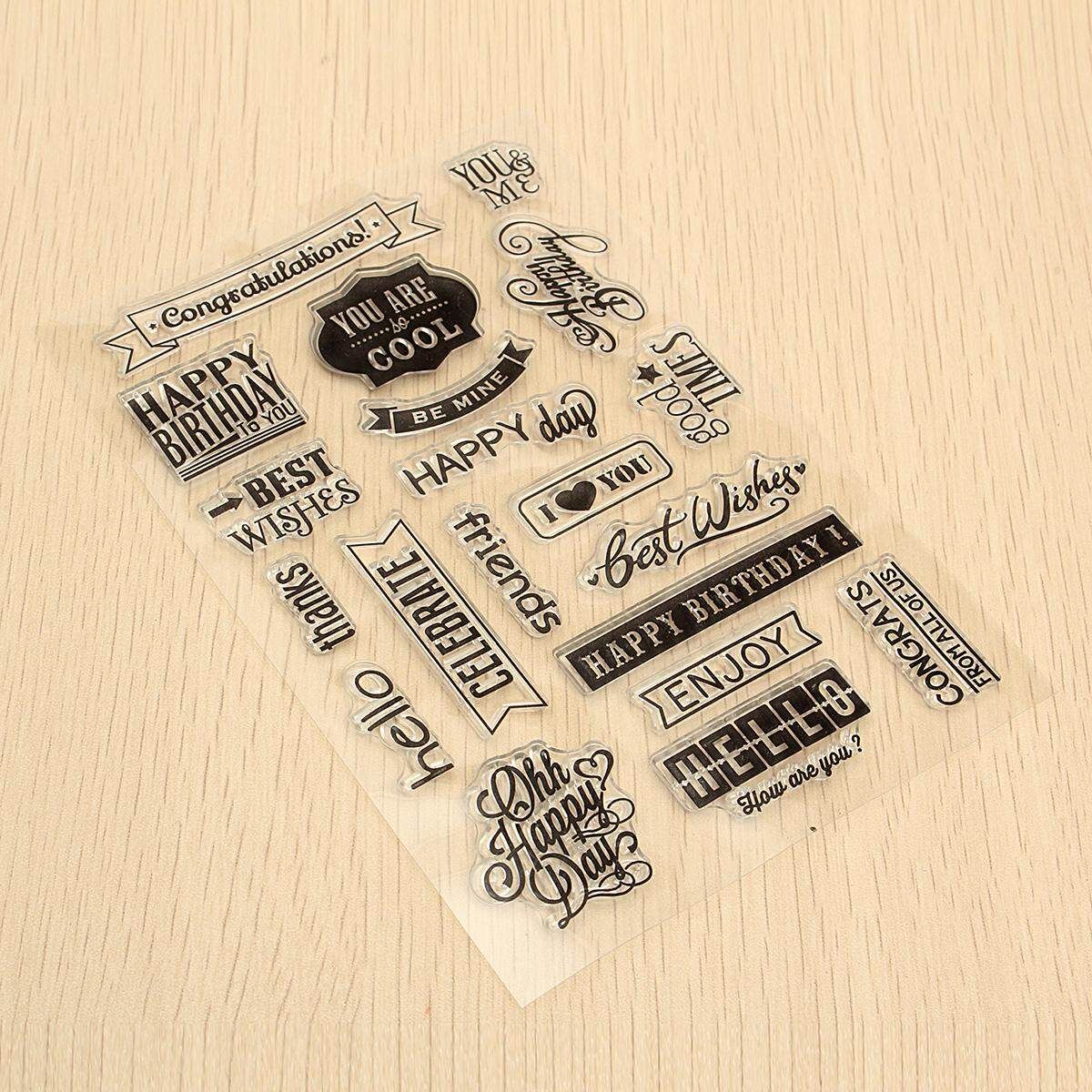 Happy Birthday Silicone Clear Stamp DIY Scrapbooking Decorating Gift Sheet