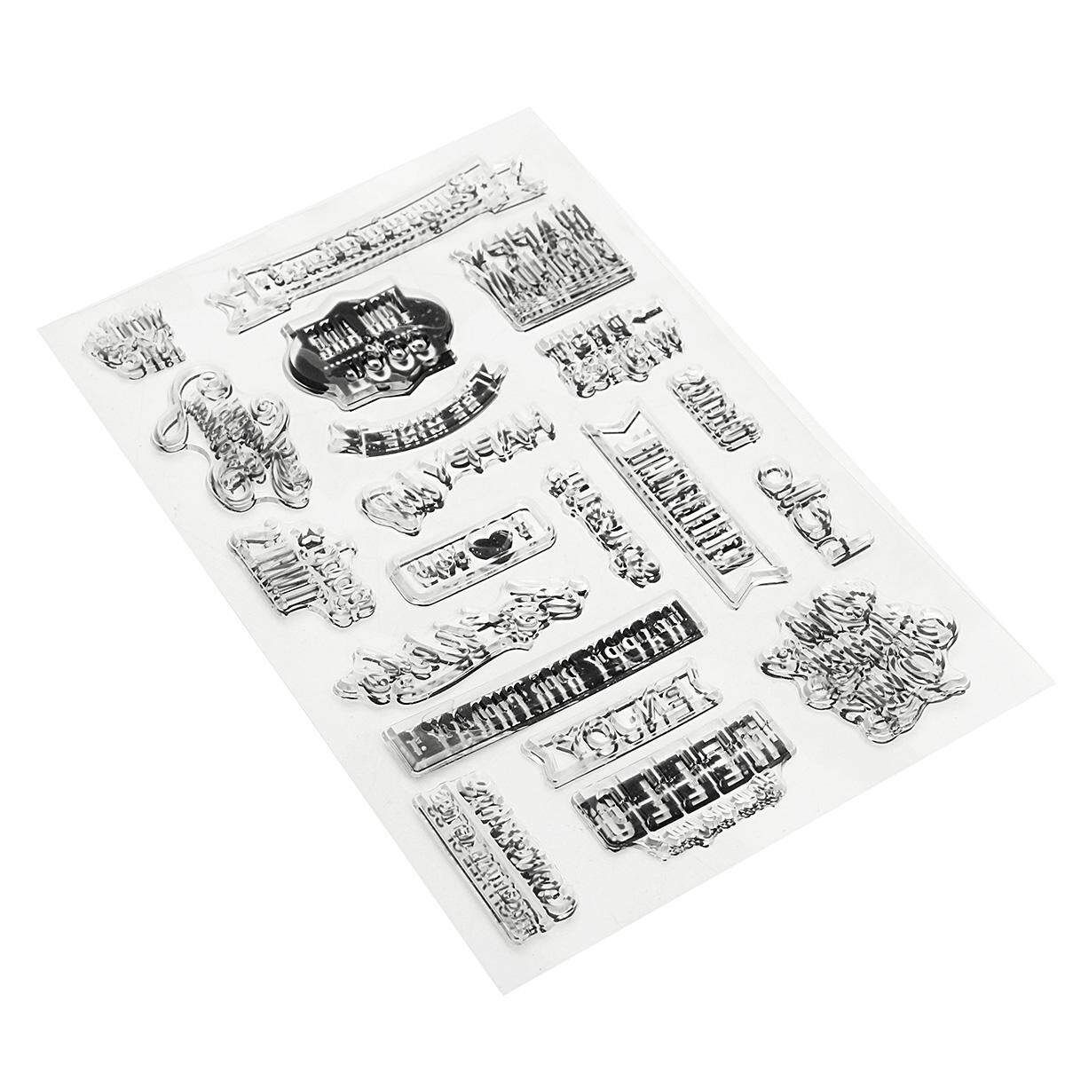 Happy Birthday Silicone Clear Stamp DIY Scrapbooking Decorating Gift Sheet