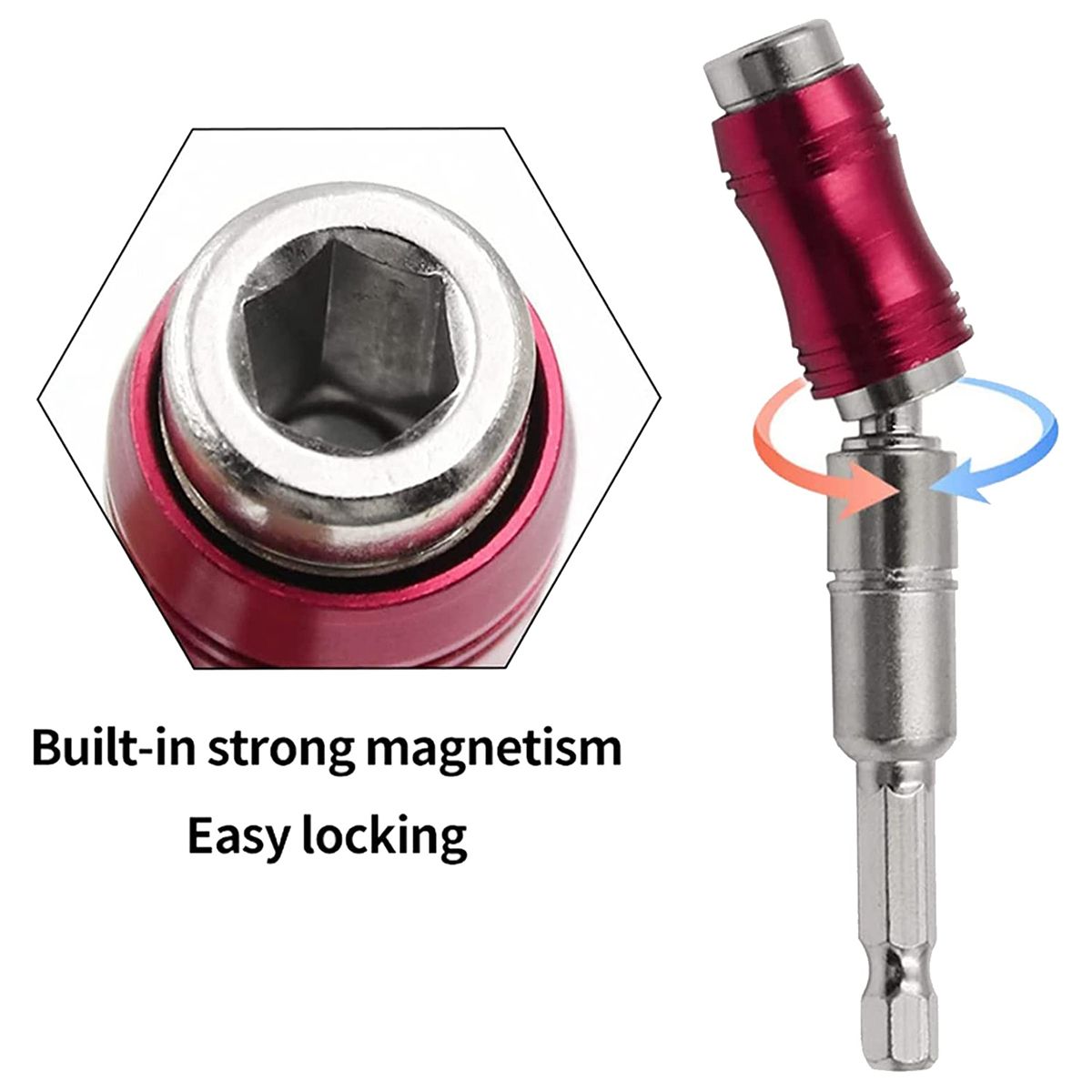 5 Pcs Magnetic Drill Bit Holders Magnetic Drill Bit Holders Multi Angle for Narrow Space Angles