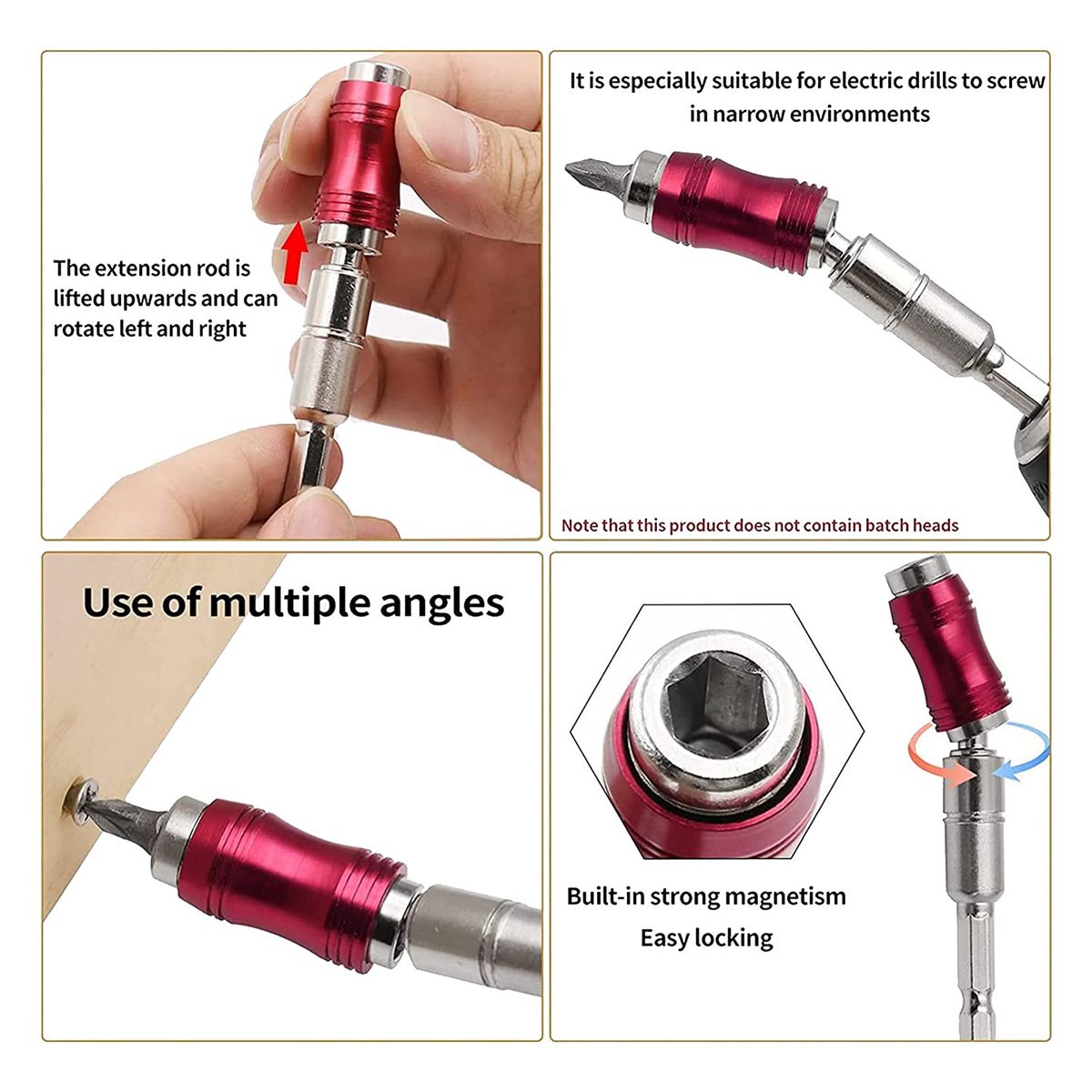 5 Pcs Magnetic Drill Bit Holders Magnetic Drill Bit Holders Multi Angle for Narrow Space Angles