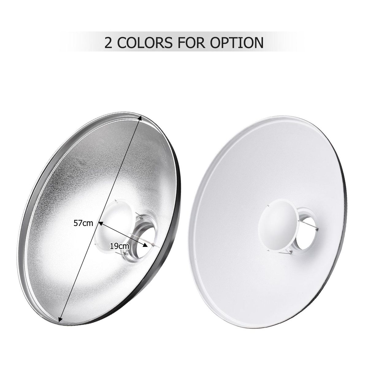 22 Inch Beauty Dish Studio Photography Reflector Diffuser with Honeycomb Soft Cloth for Bowens Mount Speedlite Strobe Light(White Internal Surface)