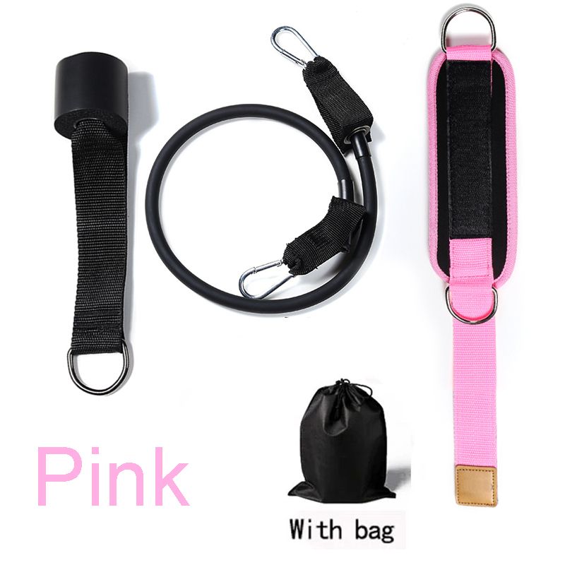 4Pcs Resistance Bands Ankle Ss Double D-ring Adjustable Ankle Guard S Fitness Gym-Pink