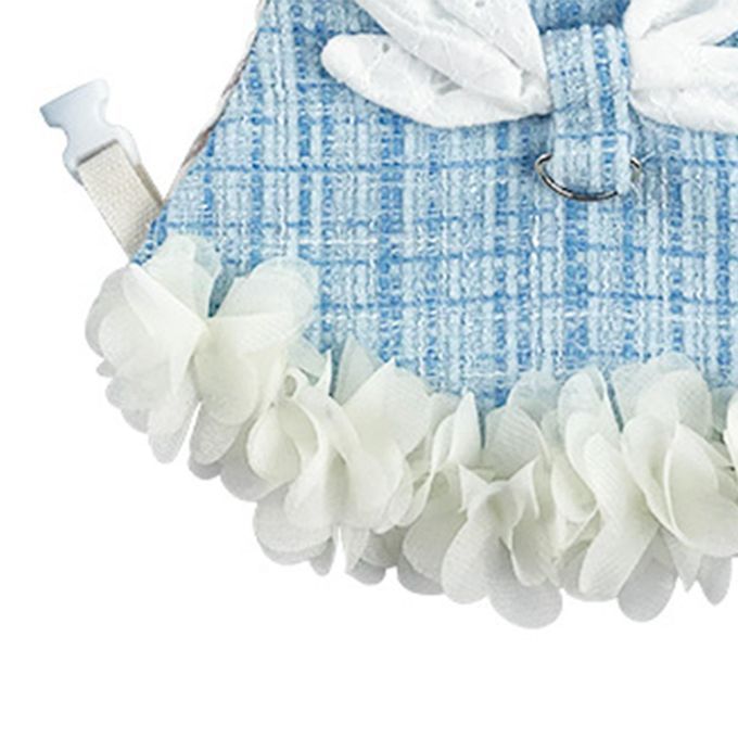 Rabbit Vest Harness Leash Set Bunny Clothes For Hedgehog Blue M