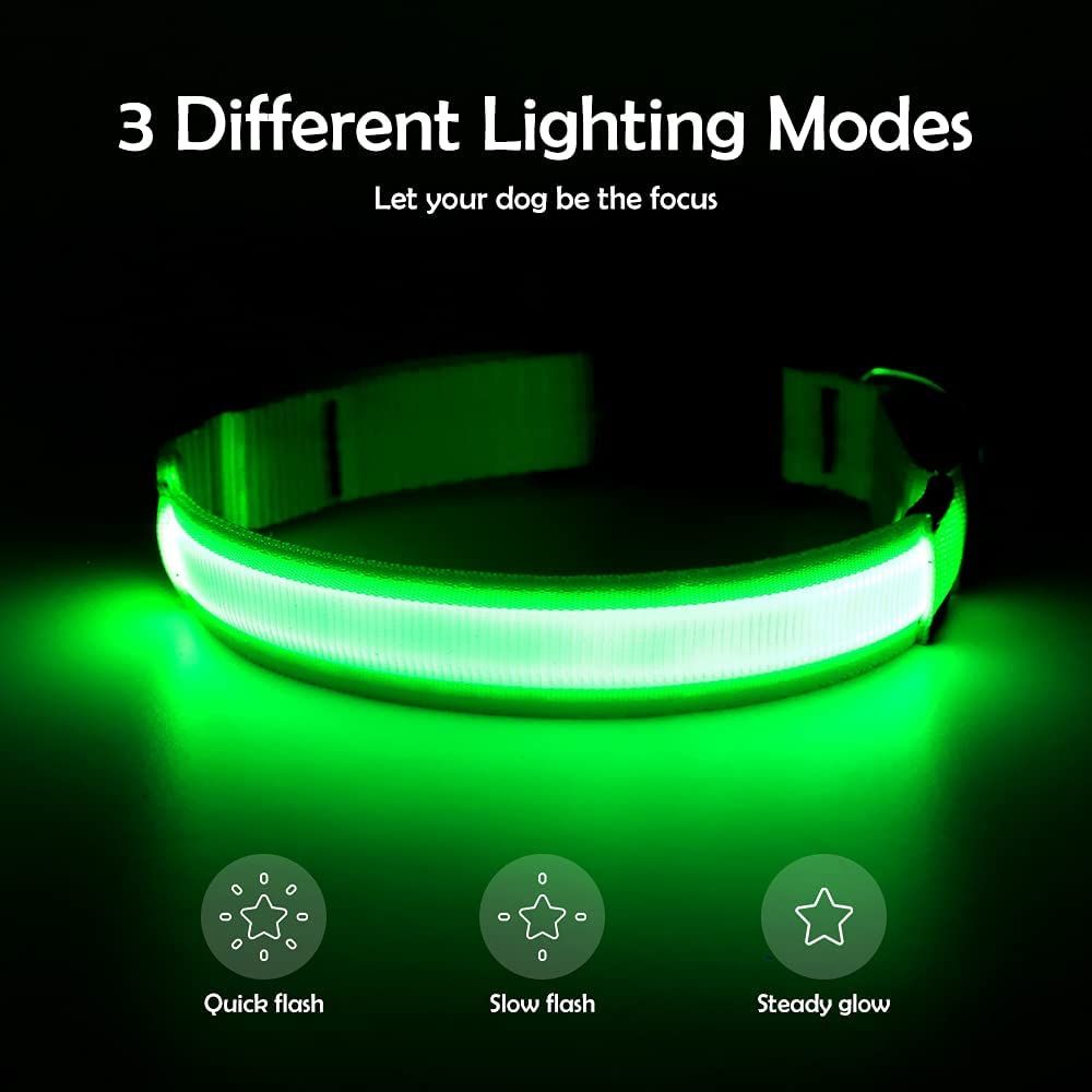 Luminous Dog Collar USB Charging Light Safe Dogs Collar Dura