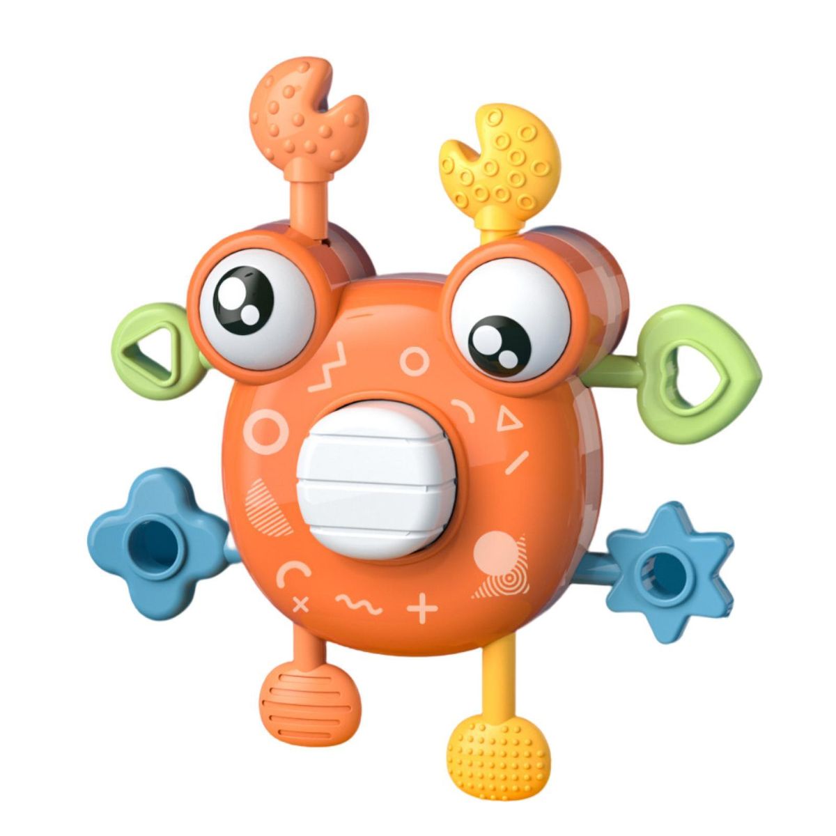 Infant Grasping Toy Plastic Grip Toys Toddler Pulling Toy Orange