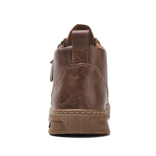 Men Leather High Top Boots