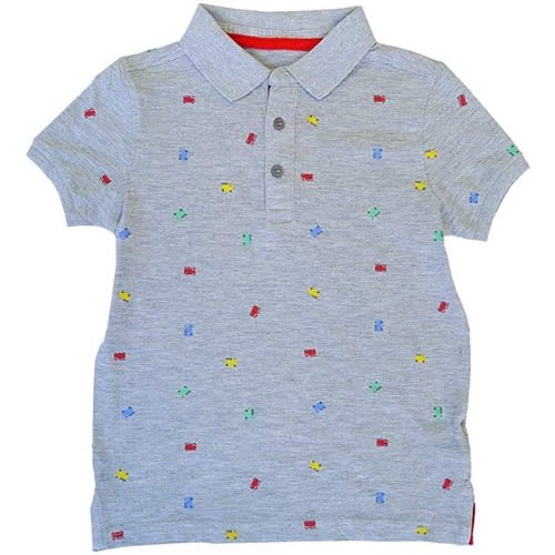 Boys Grey Fire Engines Grey Polo Top