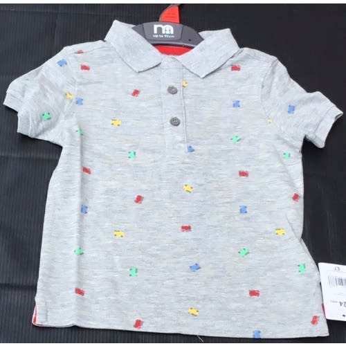 Boys Grey Fire Engines Grey Polo Top