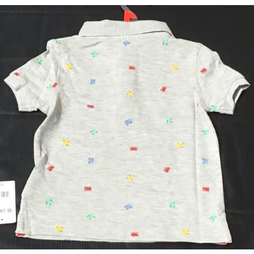 Boys Grey Fire Engines Grey Polo Top
