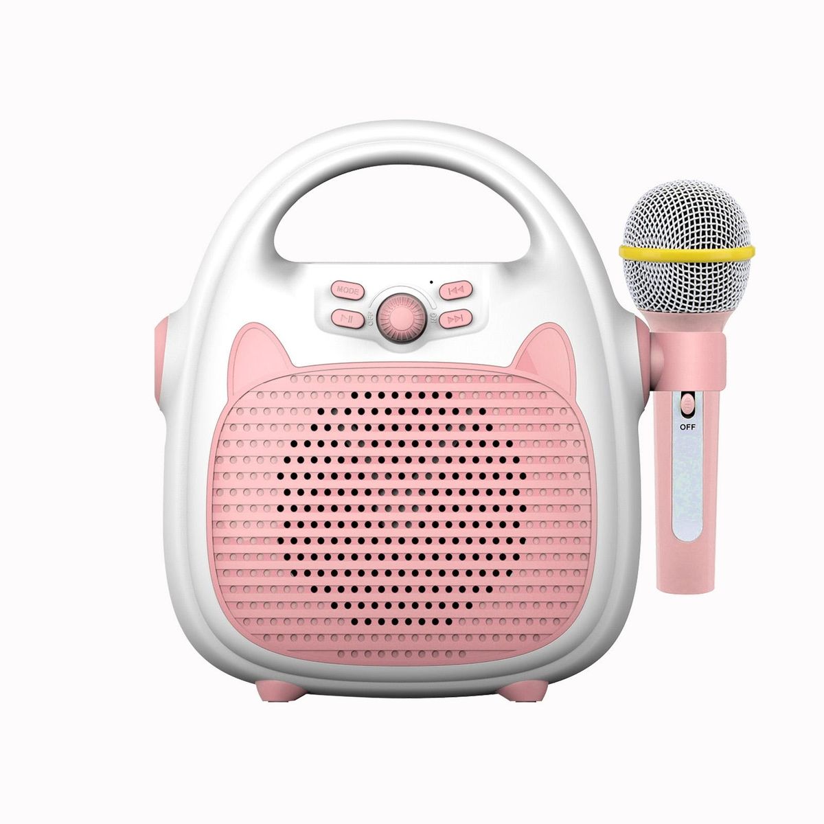 Karaoke Machine Rechargeable Portable Karaoke Speaker with Microphone BT/Memory Card/USB Connectivity Lights for Boys Girls