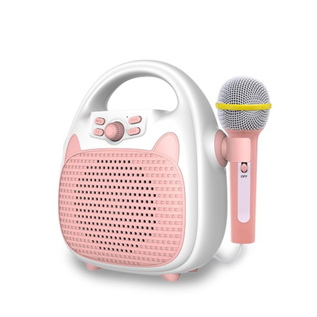 Karaoke Machine Rechargeable Portable Karaoke Speaker with Microphone BT/Memory Card/USB Connectivity Lights for Boys Girls