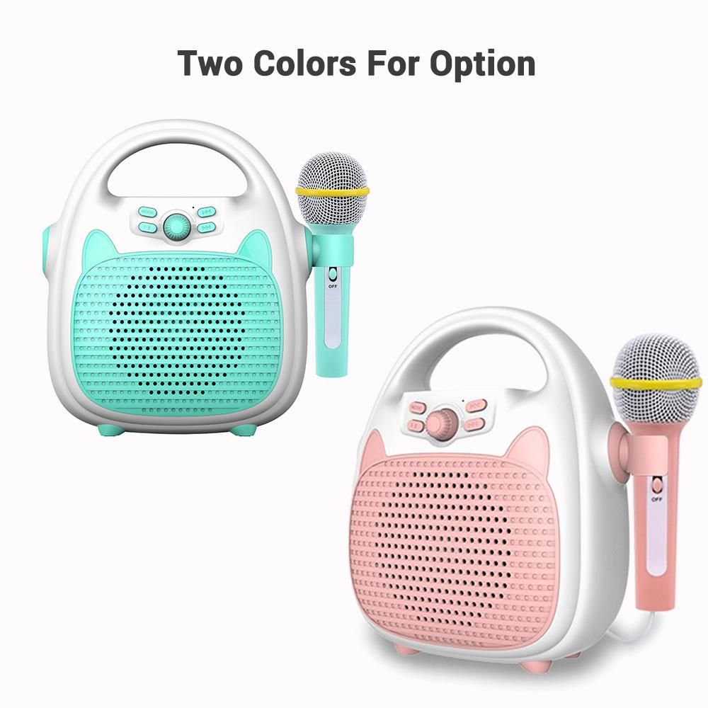 Karaoke Machine Rechargeable Portable Karaoke Speaker with Microphone BT/Memory Card/USB Connectivity Lights for Boys Girls