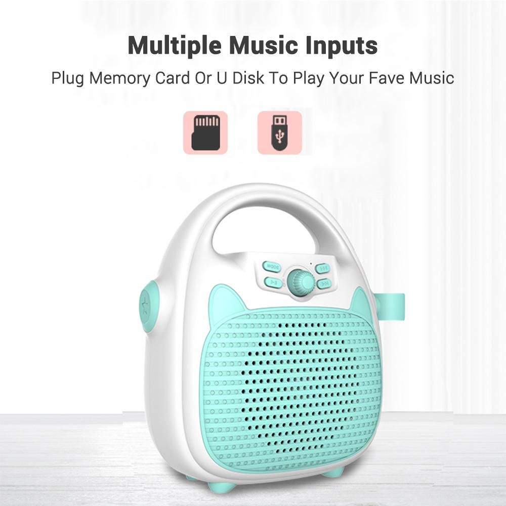 Karaoke Machine Rechargeable Portable Karaoke Speaker with Microphone BT/Memory Card/USB Connectivity Lights for Boys Girls