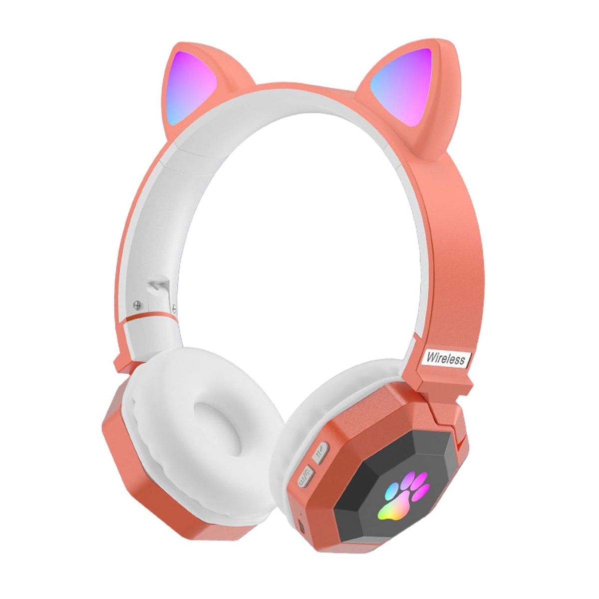 Cat Ear Wireless Headphones Lightweight Headphones Orange