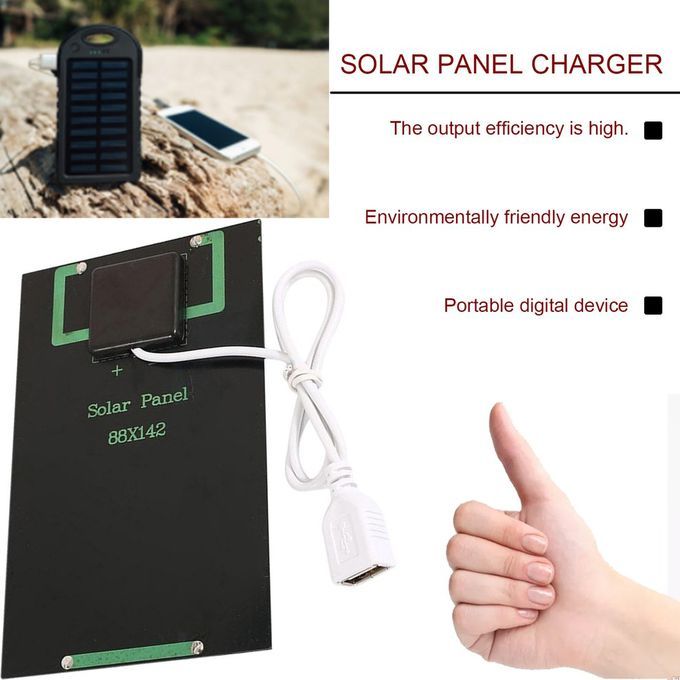 5W 5V Solar Panel Battery  Harger DIY Solar Module USB Solar  Harging Board-black