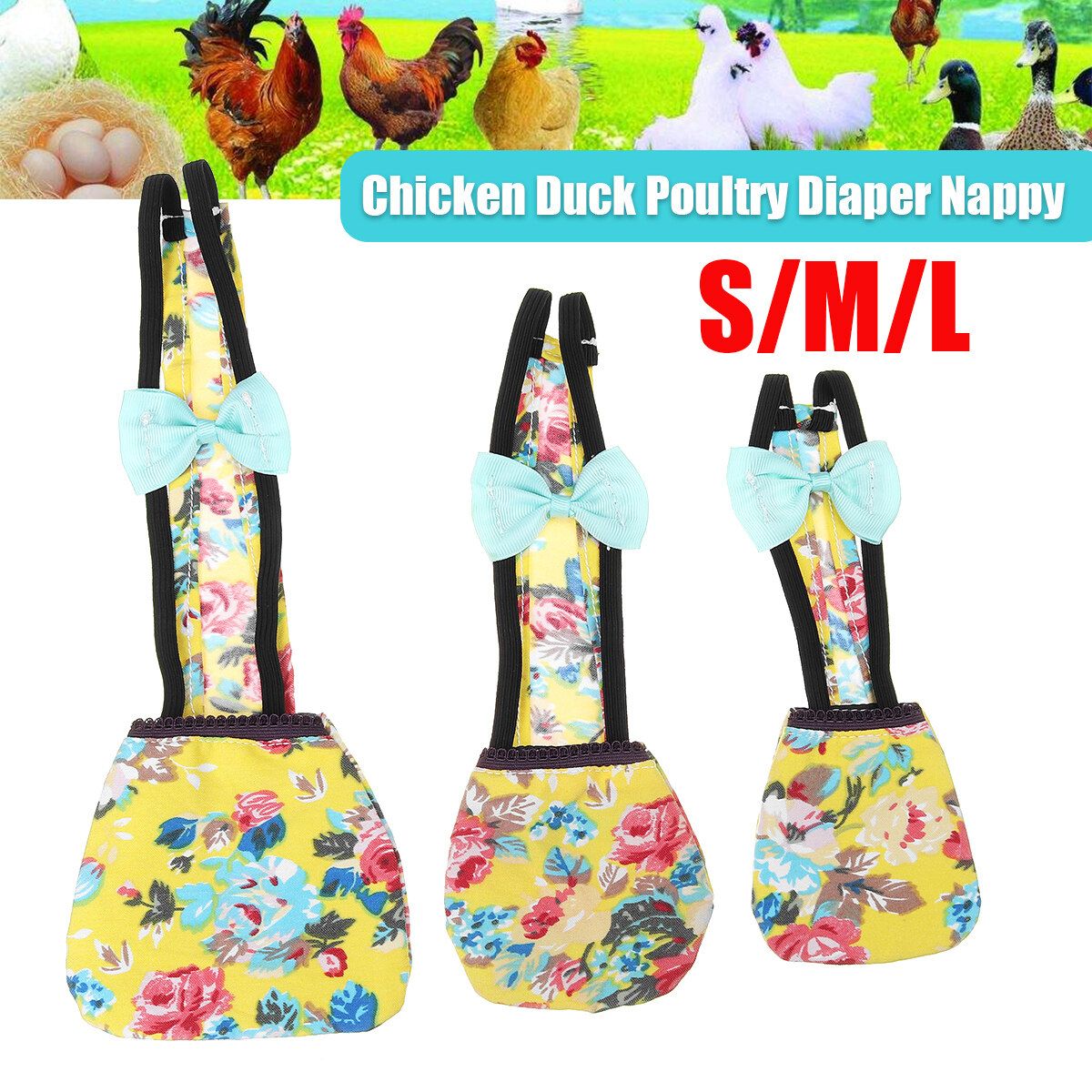 Adjustable S/M/L Chicken Duck Poultry Diaper Nappy Goose Hen Farm Cloth Home Multicolor M