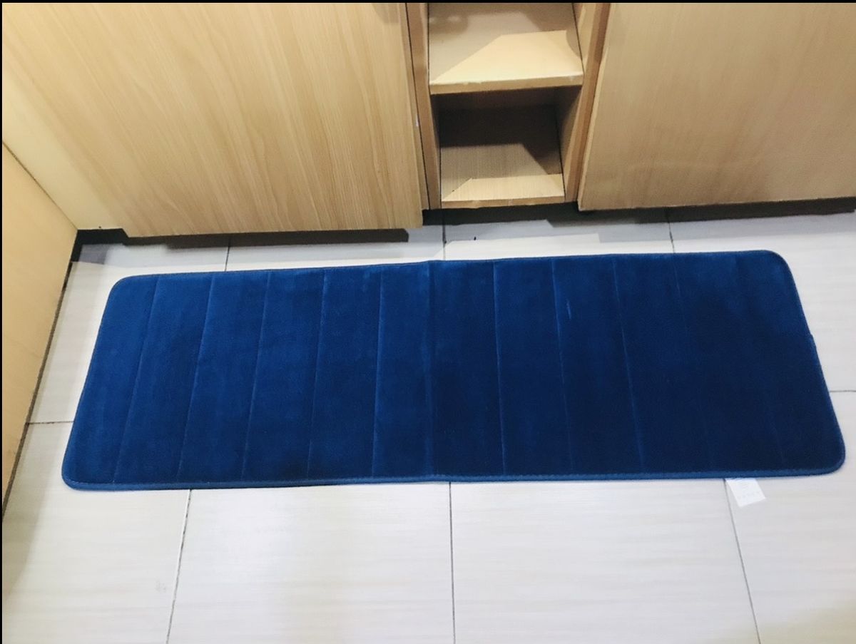 40X120cm Memory Foam Water Absorbent Blue Floor Mat