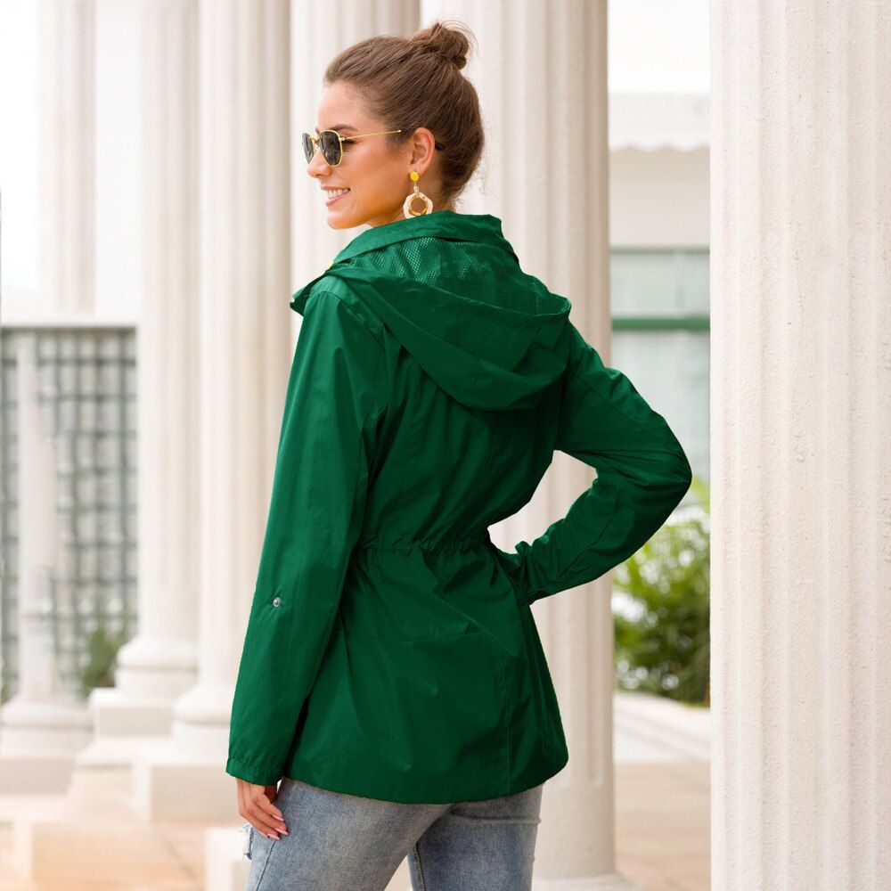 Women Jacket Coat Waterproof Transition Jacket Outdoor Hiking Clothes Lightweight Raincoat