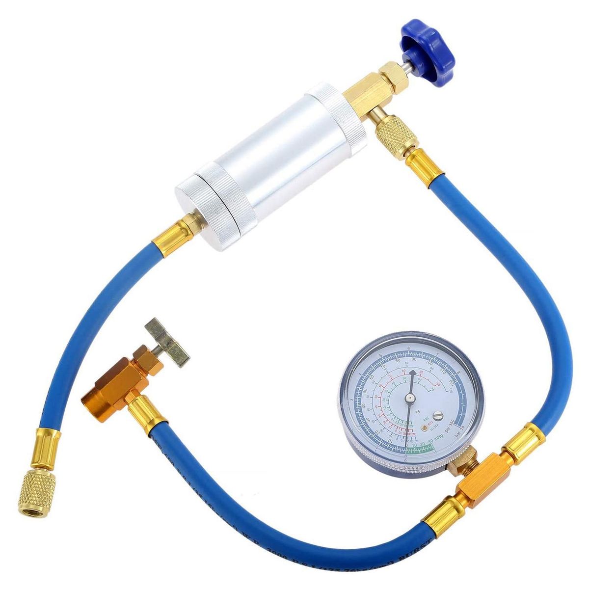 Air Conditioner A/C Oil Injector Tool with Gauge R12 R134A