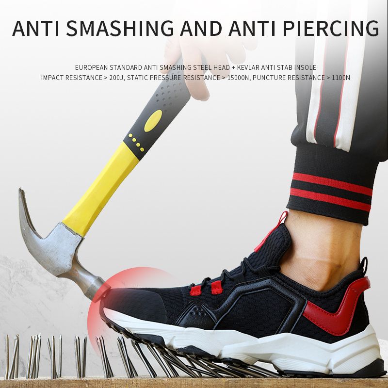 Ultra-light Men Safety Shoes Women Work Shoe Plus Size 37-47