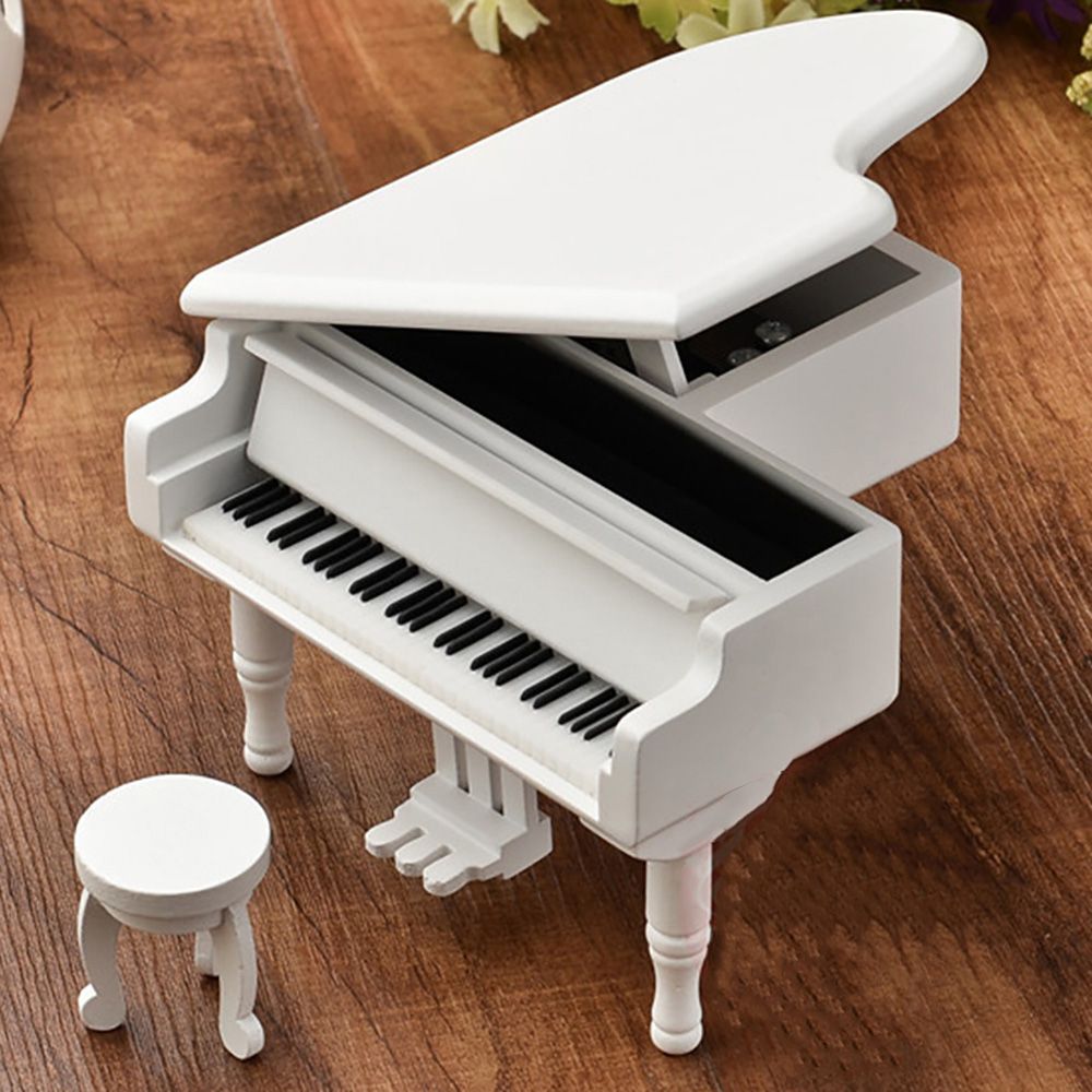 Wooden Grand Piano Music Box 3d Puzzle Game Mini Piano Toys Grand Gifts For Kids Girls Classical Nice Music Box With Stool Craft