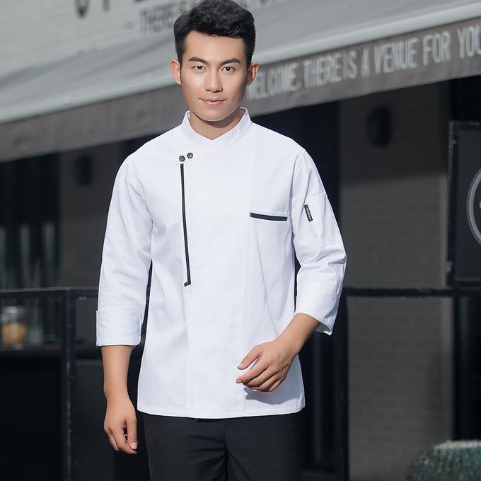 2X Retro Chef Jacket Coat Uniform Long Sleeve Hotel Kitchen Apparel M