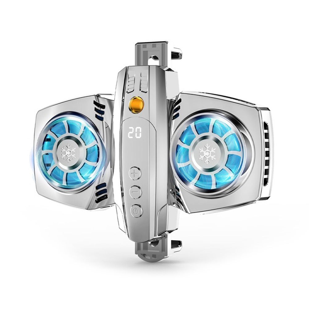 K4 Mobile Phone Radiator Semiconductor Dual Cooling Fan For PUBG Mobile Cooler Cell Phone Heat Sink For Iphone/Sumsung/Xiaomi