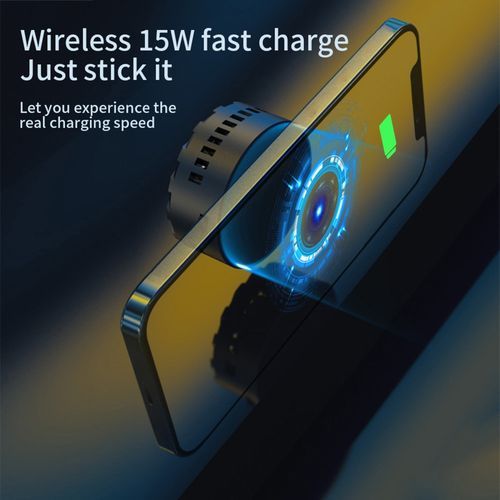 Magnetic Mobile Phone Radiator USB Adapter Game Cooler Portable Wireless Fast Charging Phone Cooling Fan Built-in LED Light