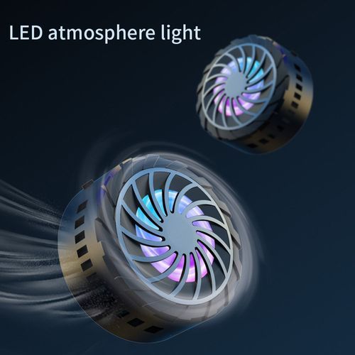 Magnetic Mobile Phone Radiator USB Adapter Game Cooler Portable Wireless Fast Charging Phone Cooling Fan Built-in LED Light