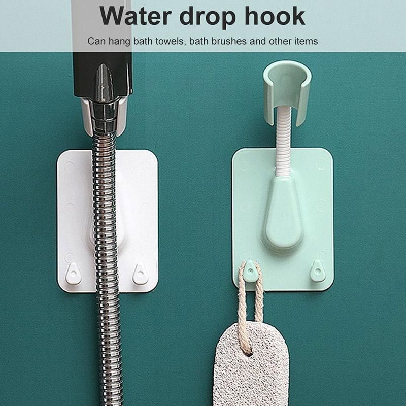 1PC Showerhead holder with 2 hook supports white