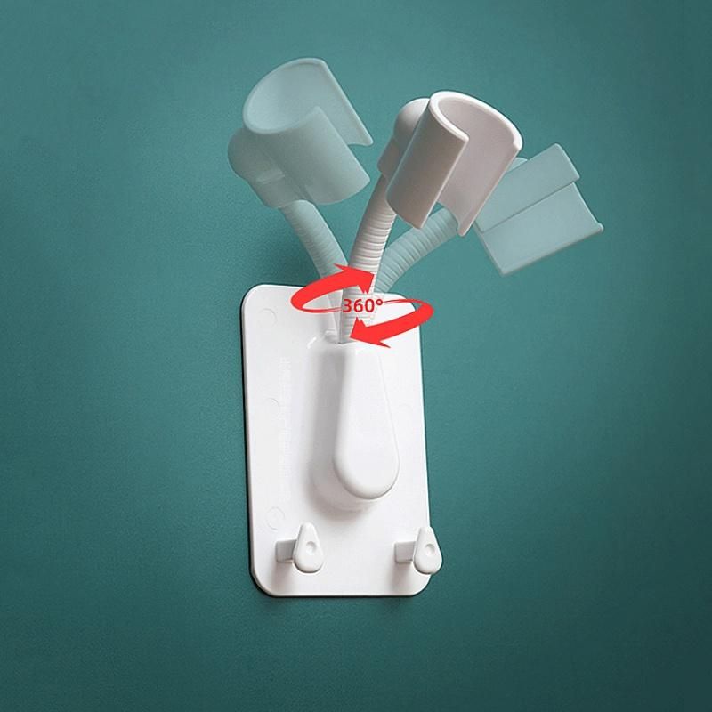 1PC Showerhead holder with 2 hook supports white