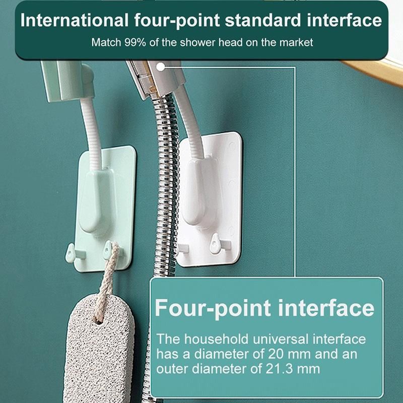 1PC Showerhead holder with 2 hook supports white