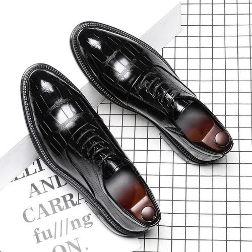 Men's Formal Business Casual Dress Leather Shoes - Black