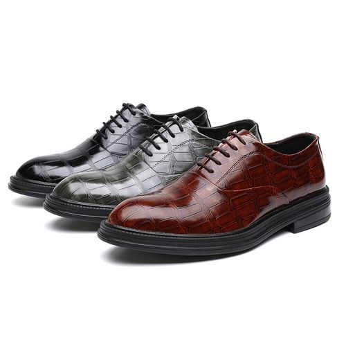 Men's Formal Business Casual Dress Leather Shoes - Black