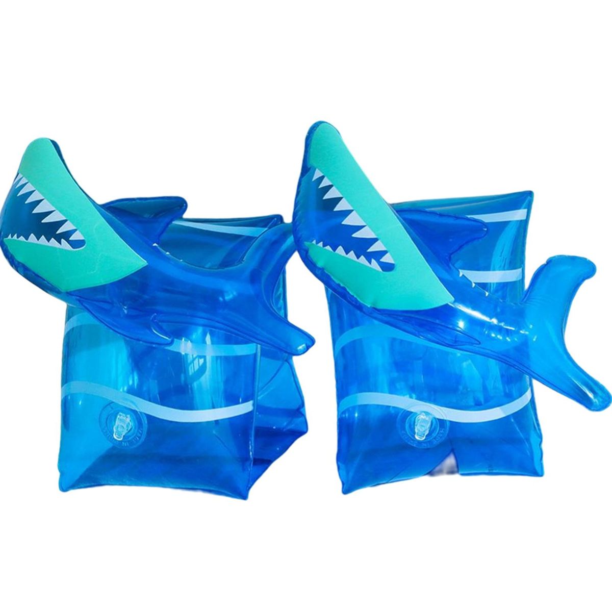 2x Inflatable Kids Arm Bands, Aid Vest, Floats Rings Shark