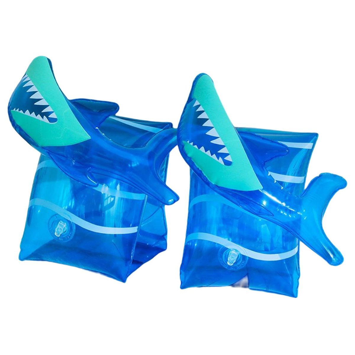 2x Inflatable Kids Arm Bands, Aid Vest, Floats Rings Shark
